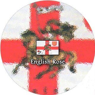 Pack of 12 6cm Square Stickers English Rose Flag Home