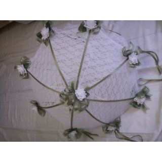 Decorated Bridal Shower Wedding White Lace Umbrella