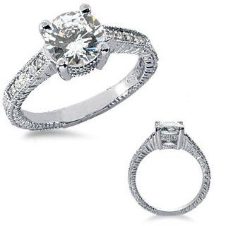 15 Ct.Diamond Engagement Ring with Side Stones Jewelry 