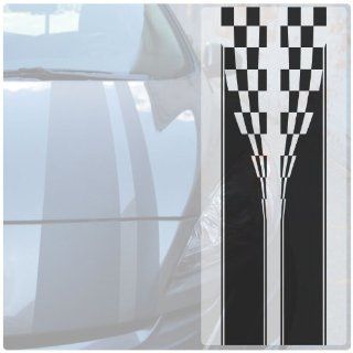 Racing Stripes (Checkered Flag Graphic )   Black (Matte) : 