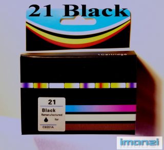 21 Black Ink Cartridge for HP Printer Officejet Deskjet PSC Fax F2330