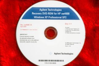   ChemStation System Emergency Recovery Disc HP XW4600 Workstation XP