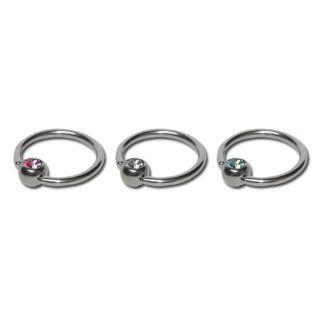 Mixed Gem 3pc Captive Ball Rings 16g 3/8 Everything Else
