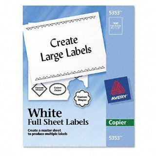  Labels for Copiers, 8 1/2 x 11, White, 100/Box