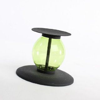 Set of 6 Circular Black Metal Candle Stands with Hollow