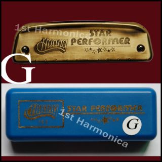 Vintage Boat Huang 102 Gold Star Performer Diatonic Harmonica Blues
