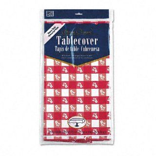 Converting  Plastic Tablecovers, Red Gingham Pattern, 54 x 108