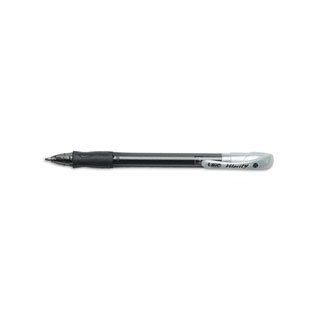 Stick Pen,Rubber Barrel,1.0 mm Point,Black Barrel/Ink