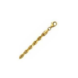 14k Yellow Gold D/C 22 Inch X 4.0 mm Rope Chain Necklace