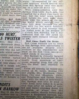 1923 Hot Springs AR Arkansas Flood Fire Old Newspaper