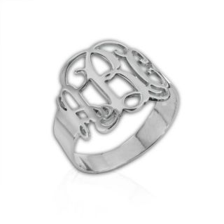 Sterling Silver Monogram Ring Jewelry