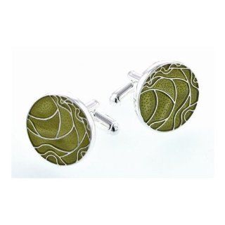 Silver plated cufflinks with a stained glass effect of