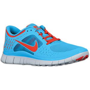 Nike Free Run + 3   Mens   Running   Shoes   Blue Glow/Pure Platinum