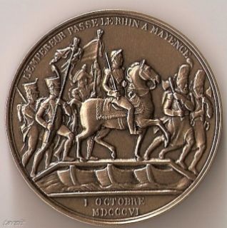 Napoleon I Crossing of The Rhin Large Bronze Medal French First Empire
