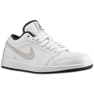 Jordan AJ1 Low   Mens   Basketball   Shoes   White/Anthracite