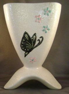 Hull Pottery Butterfly Vase Pastel Flowers B14 10 1 2