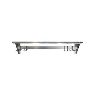 Central Exclusive PRWS 5 Wall Shelf with Pot Rack   60