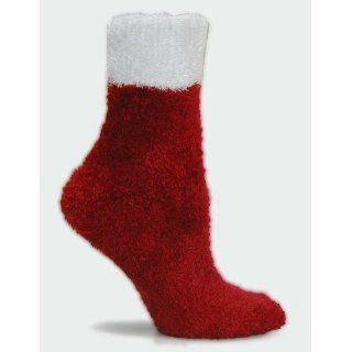 Holiday Microfiber Fuzzy Santa Socks by Foot Traffic (Size