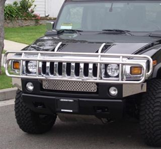 Hummer H2 Front Brush Guard Grille Grill Chrome 03 09