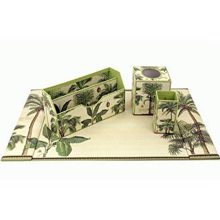 Michel Design Works Desk Set Complete 4 item Palm Paradise