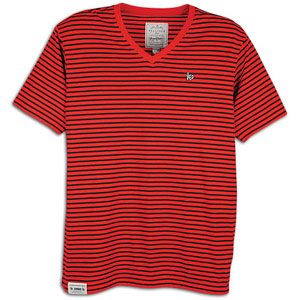 LRG Meadow Rock V Neck S/S   Mens   Casual   Clothing   Red Stripe