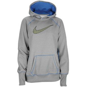 Nike All Time Swoosh Out Hoodie   Womens   Dk Gy Heather/White Lime