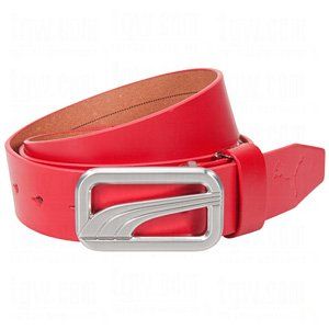 Puma Mens Form Stripe Cut To Length Fitted Leather Belts