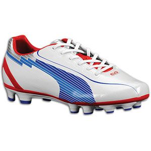 PUMA evoSPEED 4 FG   Mens   Soccer   Shoes   White/Limoges/Ribbon Red