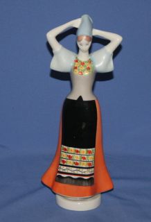 Vintage Hungarian Aquincum Porcelain Woman Figurine