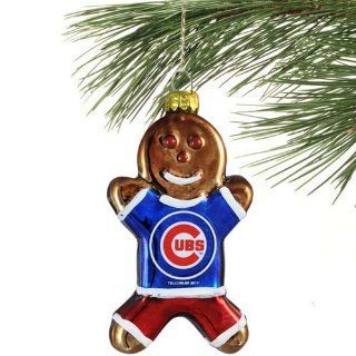 MLB Chicago Cubs Blown Glass Gingerbread Man Ornament