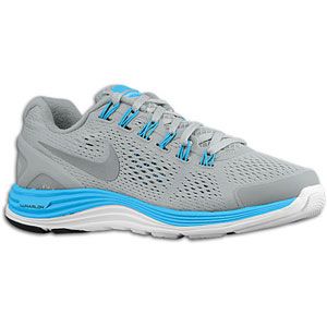 Nike LunarGlide + 4   Womens   Running   Shoes   Wolf Grey/Blue Glow