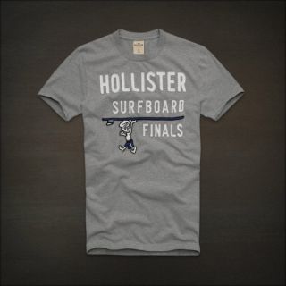 Hollister by Abercrombie Grey Huntington Beach Graphic Muscle T