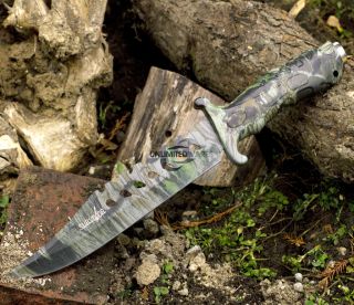 13 Camo Tactical Combat Bowie Hunting Knife Survival Military Fixed