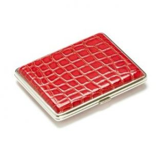 Red Metal Croc Wallet Id Case Clutch Clothing