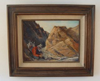 Listed California Signed Original OIL PAINTING Gold Prospector WALT