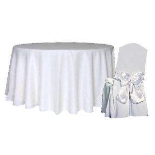 20 132 Round Tablecloth LOT WHITE 