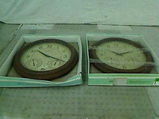  of 2 Acurite 18 in Wall Clock with Thermometer and Hygrometers