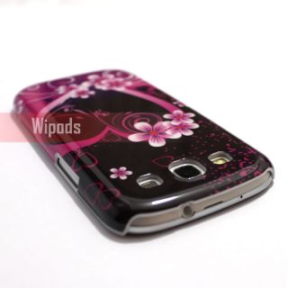 Purple Love Heart Flower Hard Case Cover for Samsung Galaxy s 3 III S3