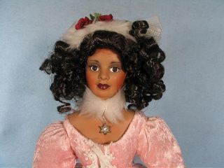 18 Veronica Paradise Gallories Porcelain African American Doll Free