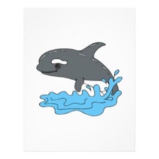 cute cartoon orca killer whale personalized flyer 
