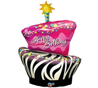 41 Zebra Hot Pink Black Funky Cake Happy Birthday Party Balloon