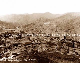 1900 Birdseye View Silver City Idaho Mine Mining Photo