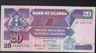 1987 Uganda 20 Shillings World Paper Money