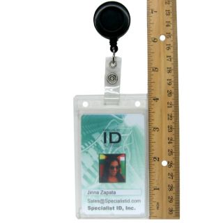 Rigid Hard Plastic Vertical ID Badge Holder 1840 6500
