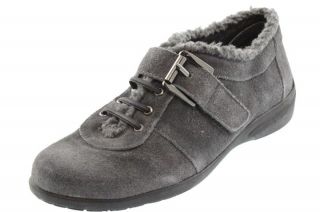 Easy Spirit New Idris Gray Suede Faux Fur Buckle Embellished Casual