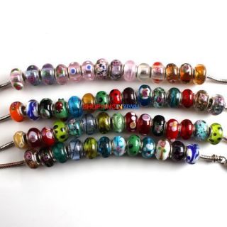 20 Nice Mixed Lampwork Charms Beads Fit Bracelet 150063