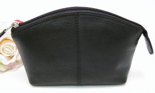 Ili Leather Cosmetic Bag Pouch Black Makeup Case Bag New