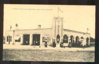  Station and Restaurant Exterior Imlay City Michigan Circa 1920