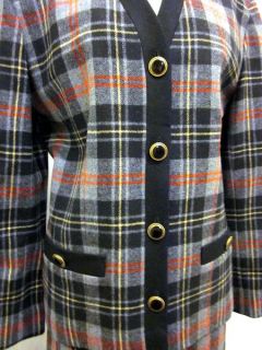 vintage pendleton gray red 100 % virgin wool tartan plaid skirt suit