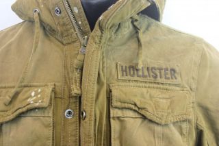 Hollister Khaki Imperial Beach Hooded Jacket Vintage M